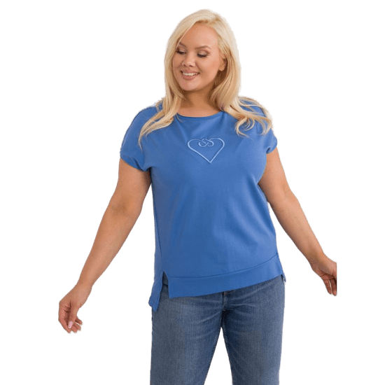 FANCY Ženska bluza plus size z razporki mornarsko modra FA-BZ-9173.29X_407212