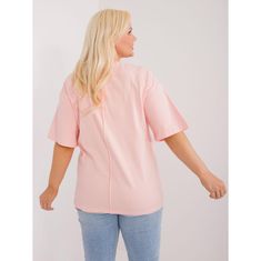 FANCY Ženska bluza plus size iz bombaža v barvi breskve FA-BZ-9325.59_407216 Univerzalni