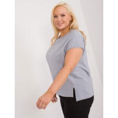 FANCY Ženska bluza plus size z razporki sive barve FA-BZ-9173.29X_407307 Univerzalni