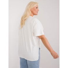 FANCY Ženska bluza plus size z razporki v barvi ecru FA-BZ-9178.30_407265 Univerzalni