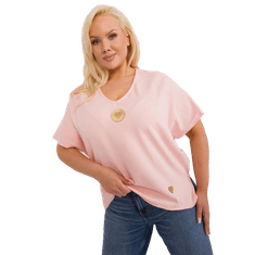 FANCY Ženska bluza plus size z aplikacijami breskev FA-BZ-9178.30_407227 Univerzalni