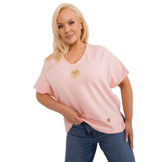 FANCY Ženska bluza plus size z aplikacijami breskev FA-BZ-9178.30_407227