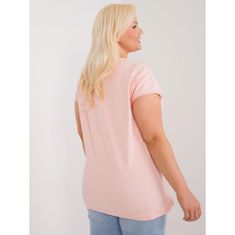 FANCY Ženska bluza plus size z našitki v barvi breskve FA-BZ-9173.29X_407306 Univerzalni