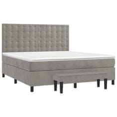 Vidaxl Box spring postelja z vzmetnico svetlo siva 180x200 cm žamet