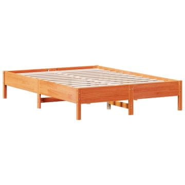 Vidaxl Posteljni okvir brez vzmetnice voščeno rjav 160x200 cm borovina