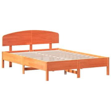 Vidaxl Posteljni okvir brez vzmetnice voščeno rjav 120x200 cm borovina