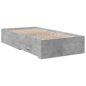 Vidaxl Posteljni okvir s predali betonsko siv 90x190 cm inženirski les