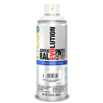 PINTYPLUS Barva v razpršilu Pintyplus Evolution RAL 9010 400 ml Čista bela na vodni osnovi