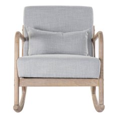 DKD Home Decor Fotelj DKD Home Decor MB-179429 Siva Naravna Svetlo siva Gumijasti les Šestdeseta leta 66 x 88 x 78 cm