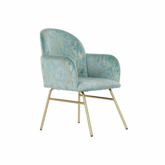 DKD Home Decor Fotelj DKD Home Decor 8424001802050 Golden Metal Polyester Green (63 x 65 x 87 cm)