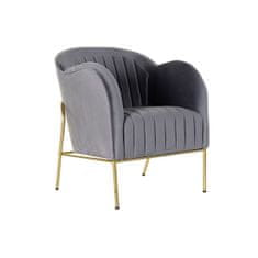 DKD Home Decor Fotelj DKD Home Decor 8424001802135 Grey Golden Metal Polyester (70 x 75 x 86 cm)