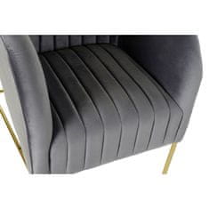 DKD Home Decor Fotelj DKD Home Decor 8424001802135 Grey Golden Metal Polyester (70 x 75 x 86 cm)