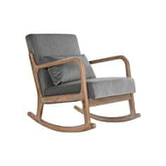 DKD Home Decor Fotelj DKD Home Decor Naravno sivo platno Gumijasti les (66 x 85 x 81 cm)