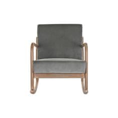 DKD Home Decor Fotelj DKD Home Decor Naravno sivo platno Gumijasti les (66 x 85 x 81 cm)