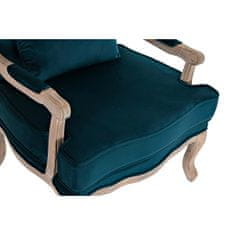 DKD Home Decor Fotelj DKD Home Decor Wood Brown Turquoise Poliester (70 x 66 x 95,5 cm)