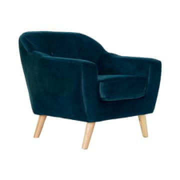 DKD Home Decor Fotelj DKD Home Decor 83 x 80 x 81 cm Naravna turkizna Gumijasti les Plastika