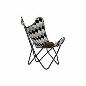 DKD Home Decor Fotelj DKD Home Decor rjavo usnje belo železo (70 x 70 x 90 cm)