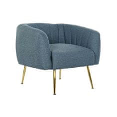 DKD Home Decor Fotelj DKD Home Decor Modra zlata pena Les Kovina Plastika 81 x 75 x 73 cm