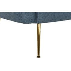 DKD Home Decor Fotelj DKD Home Decor Modra zlata pena Les Kovina Plastika 81 x 75 x 73 cm