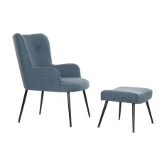 DKD Home Decor Fotelj DKD Home Decor Blue Black Metal 70 x 60 x 84 cm