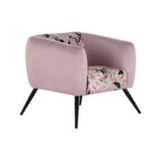 DKD Home Decor Fotelj DKD Home Decor črno roza kovinski poliester (75 x 71 x 71 cm)