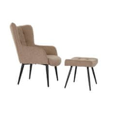 DKD Home Decor Fotelj DKD Home Decor Črna bež kovina poliester (69 x 77 x 91 cm)
