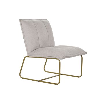 DKD Home Decor Fotelj DKD Home Decor Beige Golden Metal Poliester (66 x 71 x 77 cm)