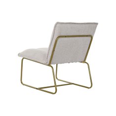 DKD Home Decor Fotelj DKD Home Decor Beige Golden Metal Poliester (66 x 71 x 77 cm)