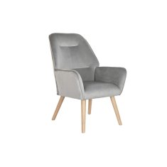 DKD Home Decor Fotelj DKD Home Decor Naravna svetlo siva Les Plastika 65 x 67 x 93 cm