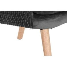 DKD Home Decor Fotelj DKD Home Decor Naravni les Poliester Temno siva (66 x 67 x 92 cm)