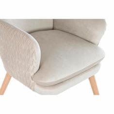 DKD Home Decor Fotelj DKD Home Decor Natural Beige Wood Polyester (67 x 70 x 95 cm)