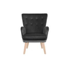DKD Home Decor Fotelj DKD Home Decor Naravni les Poliester Temno siva (66 x 67 x 92 cm)
