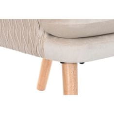DKD Home Decor Fotelj DKD Home Decor Natural Beige Wood Polyester (67 x 70 x 95 cm)