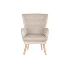 DKD Home Decor Fotelj DKD Home Decor Natural Beige Wood Polyester (67 x 70 x 95 cm)