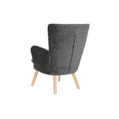 DKD Home Decor Fotelj DKD Home Decor Naravni les Poliester Temno siva (66 x 67 x 92 cm)