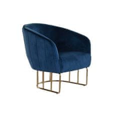 DKD Home Decor Fotelj DKD Home Decor Golden Navy Blue Metal 76 x 70 x 74 cm