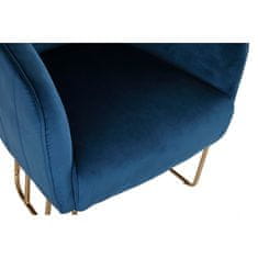 DKD Home Decor Fotelj DKD Home Decor Golden Navy Blue Metal 76 x 70 x 74 cm