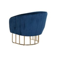 DKD Home Decor Fotelj DKD Home Decor Golden Navy Blue Metal 76 x 70 x 74 cm