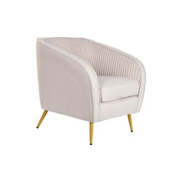 DKD Home Decor Fotelj DKD Home Decor Bež Kovina Poliester Svetlo rjava (70 x 68 x 73 cm)