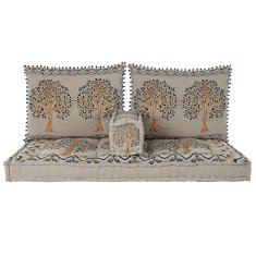 DKD Home Decor Fotelj DKD Home Decor Yellow Blue Beige 145 x 76 x 1 cm