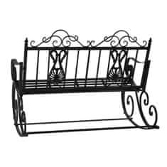 DKD Home Decor Gugalni stol DKD Home Decor Črna kovina 118 x 90 x 92 cm