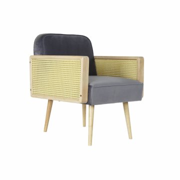 DKD Home Decor Fotelj DKD Home Decor 8424001802166 Natural Grey Polyester Rattan (64 x 70 x 78 cm)