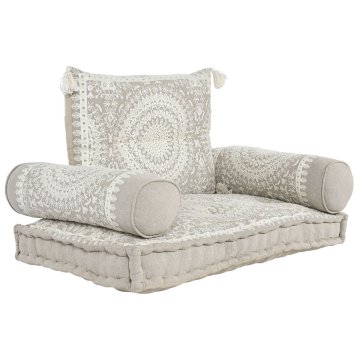 DKD Home Decor Fotelj DKD Home Decor White Beige 90 x 56 x 15 cm