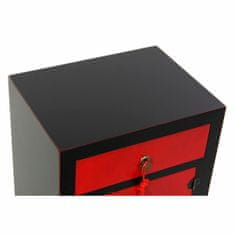 DKD Home Decor Nočna omarica DKD Home Decor Črna rdeča jelka MDF les 45 x 35 x 66 cm