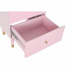 DKD Home Decor Nočna omarica DKD Home Decor 52 x 42 x 65 cm Kovina Svetlo roza Mango les