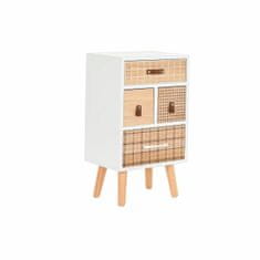 DKD Home Decor Nočna omarica DKD Home Decor Naravna bela Naravna guma Bordo barva Les Paolownia 40 x 30 x 48 cm