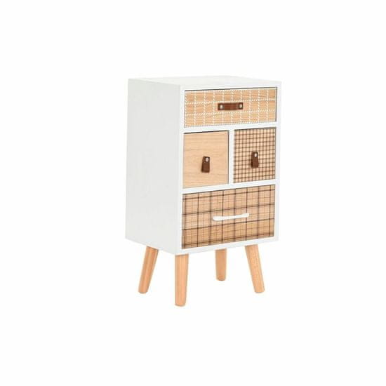 DKD Home Decor Nočna omarica DKD Home Decor Naravna bela Naravna guma Bordo barva Les Paolownia 40 x 30 x 48 cm