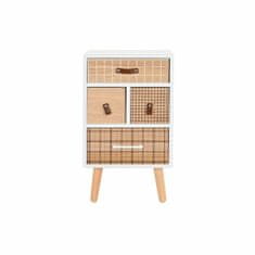 DKD Home Decor Nočna omarica DKD Home Decor Naravna bela Naravna guma Bordo barva Les Paolownia 40 x 30 x 48 cm