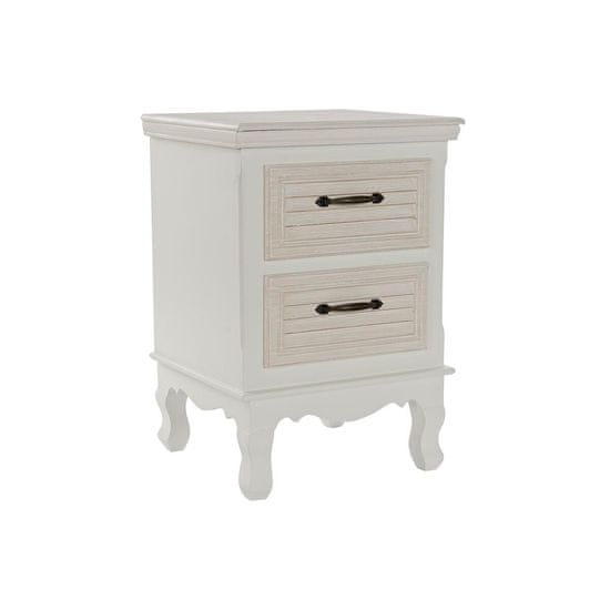 DKD Home Decor Nočna omarica DKD Home Decor Bela Naravni les (37 x 33 x 54 cm)