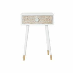 DKD Home Decor Nočna omarica DKD Home Decor Bela svetlo rjava jelka Plastika 48 x 37 x 70 cm